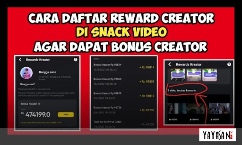 gabung reward creator di snack video